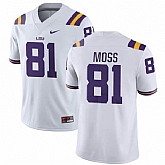 Lsu Tigers 81 moss White Nike College Football Jersey Dzhi,baseball caps,new era cap wholesale,wholesale hats
